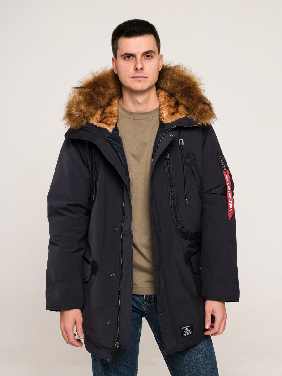 Куртка / Парка теплая пуховая мужская "N-3B Alpine Gen II" (Replica Blue) Alpha Industries