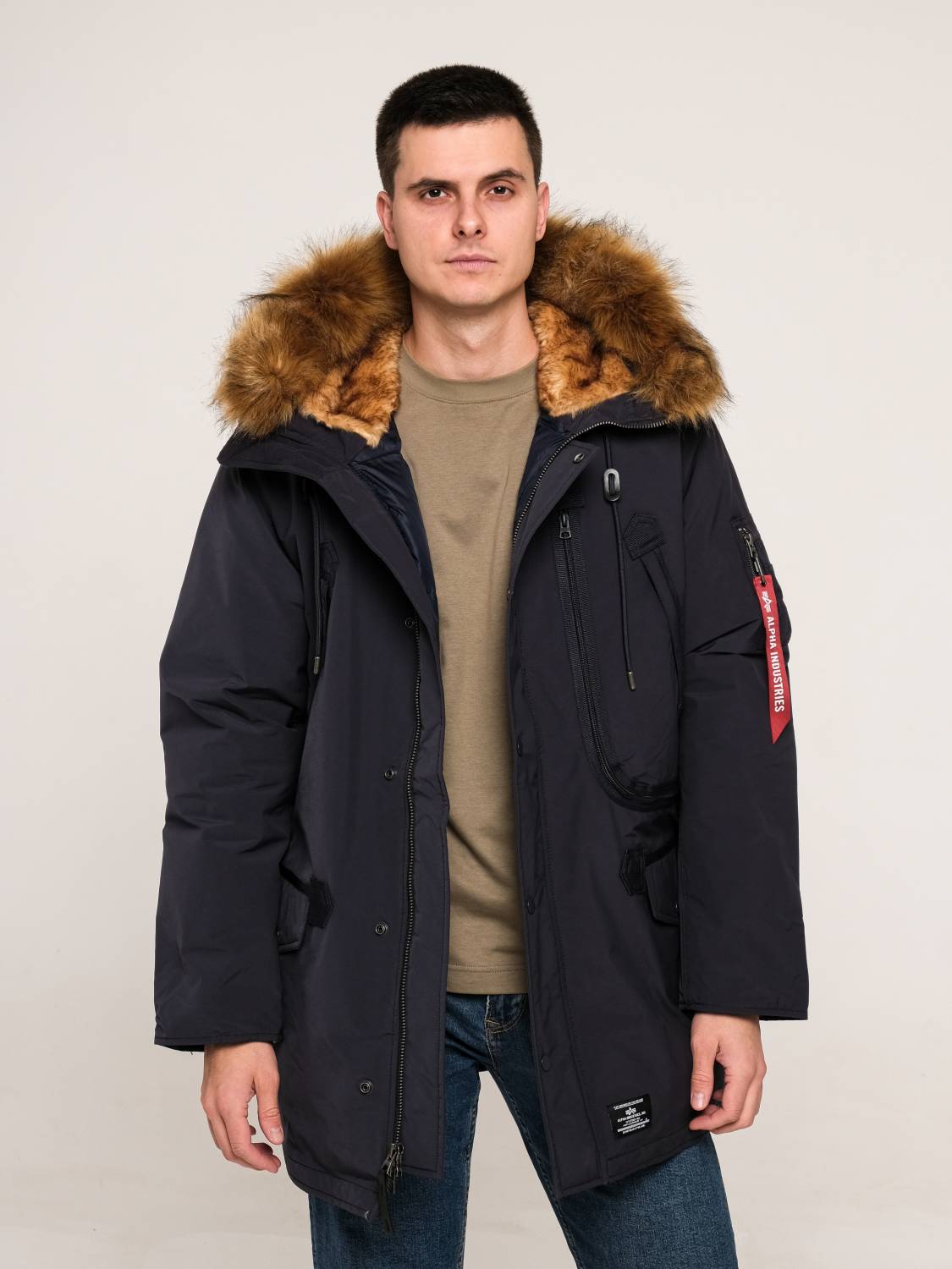 Куртка / Парка теплая пуховая мужская "N-3B Alpine Gen II" (Replica Blue) Alpha Industries