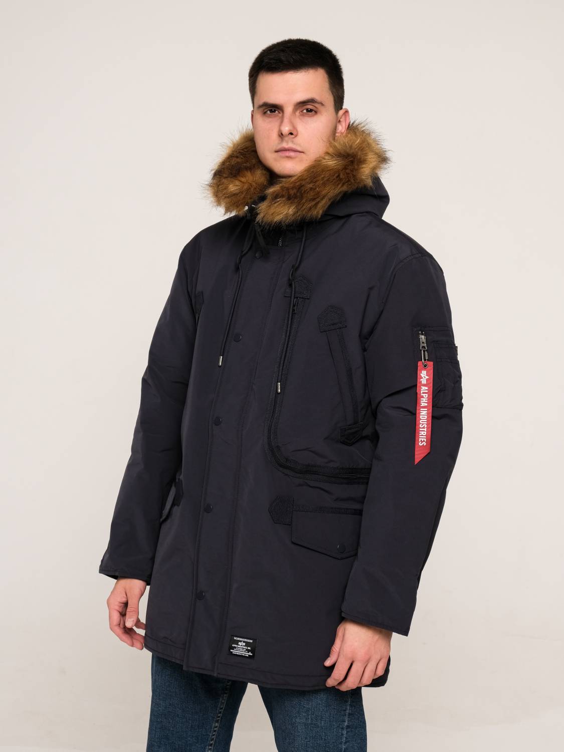Куртка / Парка теплая пуховая мужская "N-3B Alpine Gen II" (Replica Blue) Alpha Industries