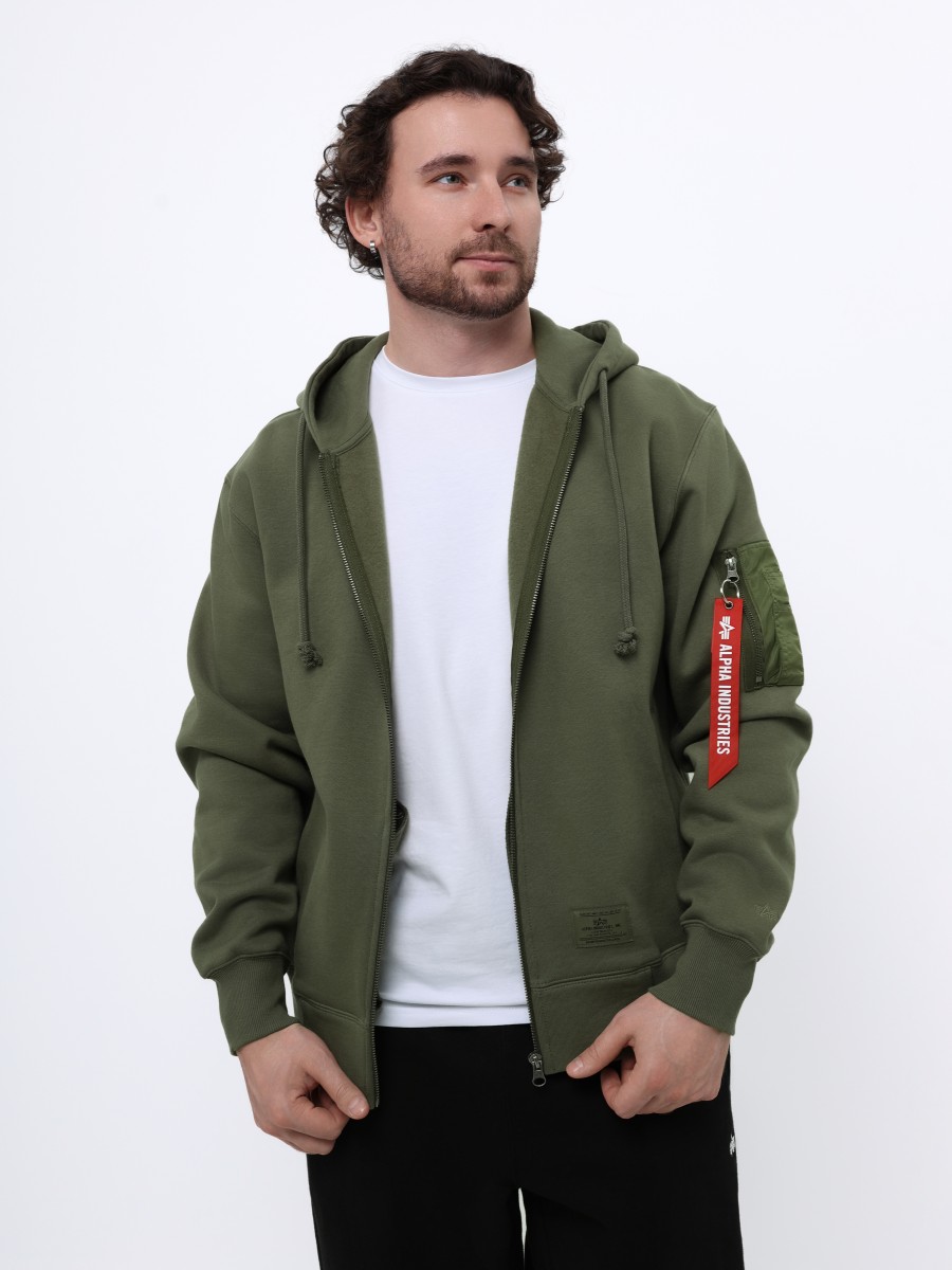 Худи / Толстовка на молнии "Utility Pocket Full Zip Up" (OG-107 Green) Alpha Industries