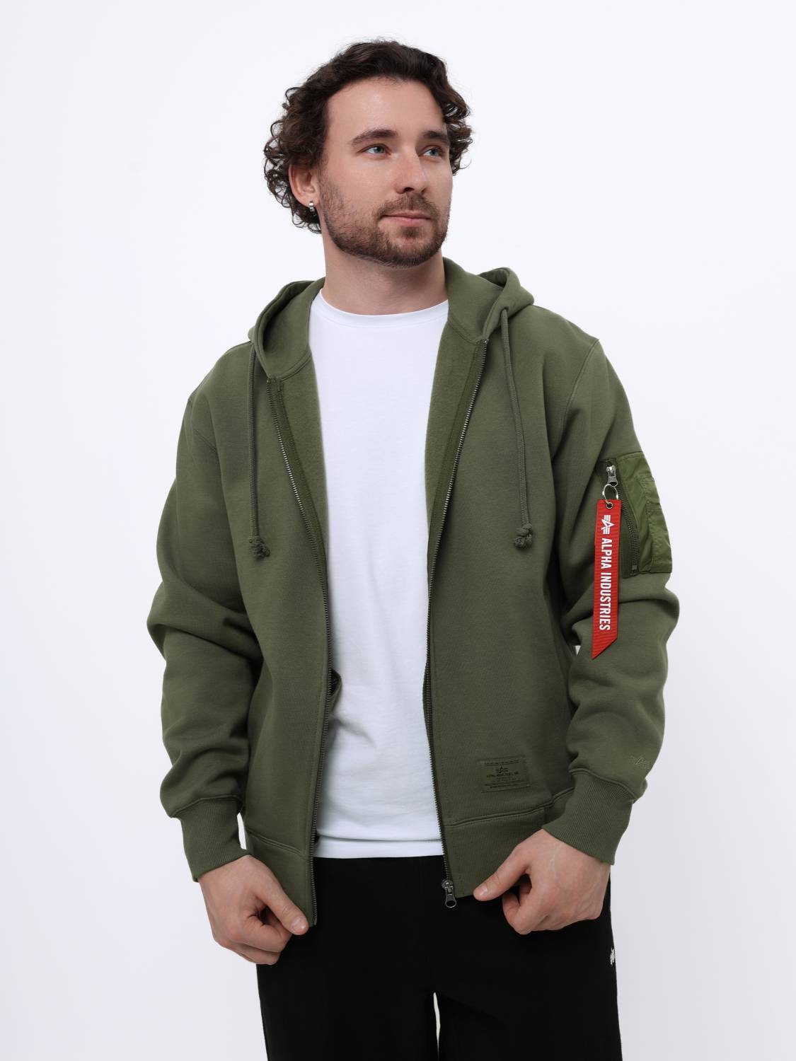 Худи / Толстовка на молнии "Utility Pocket Full Zip Up" (OG-107 Green) Alpha Industries