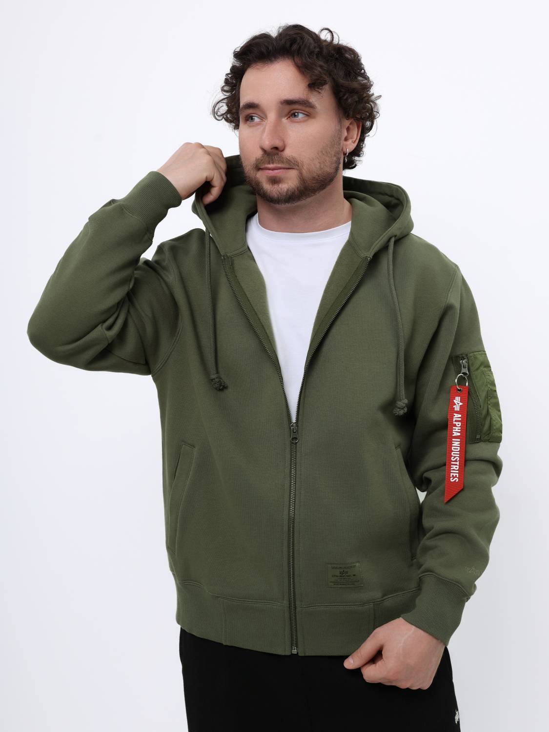 Худи / Толстовка на молнии "Utility Pocket Full Zip Up" (OG-107 Green) Alpha Industries