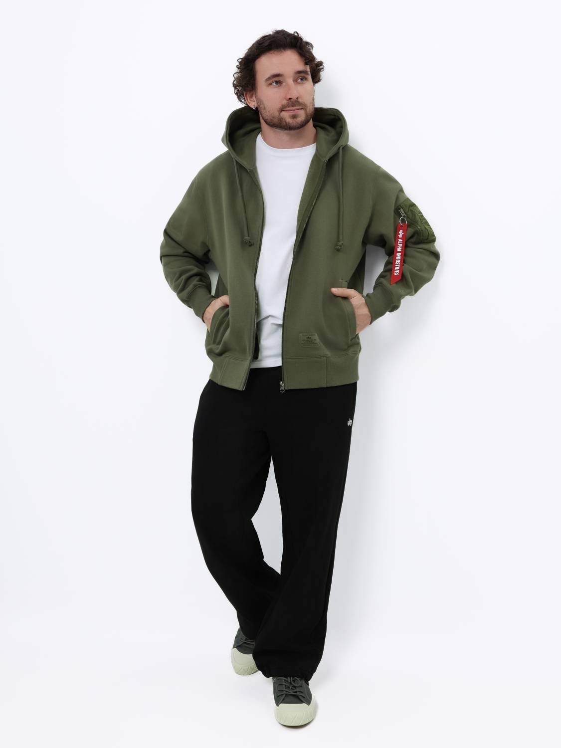 Худи / Толстовка на молнии "Utility Pocket Full Zip Up" (OG-107 Green) Alpha Industries