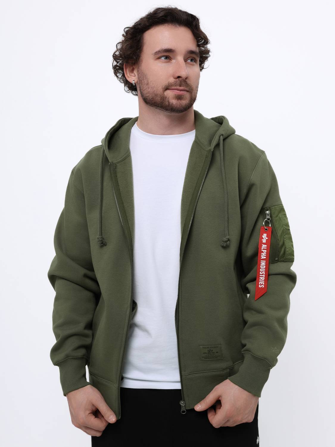 Худи / Толстовка на молнии "Utility Pocket Full Zip Up" (OG-107 Green) Alpha Industries