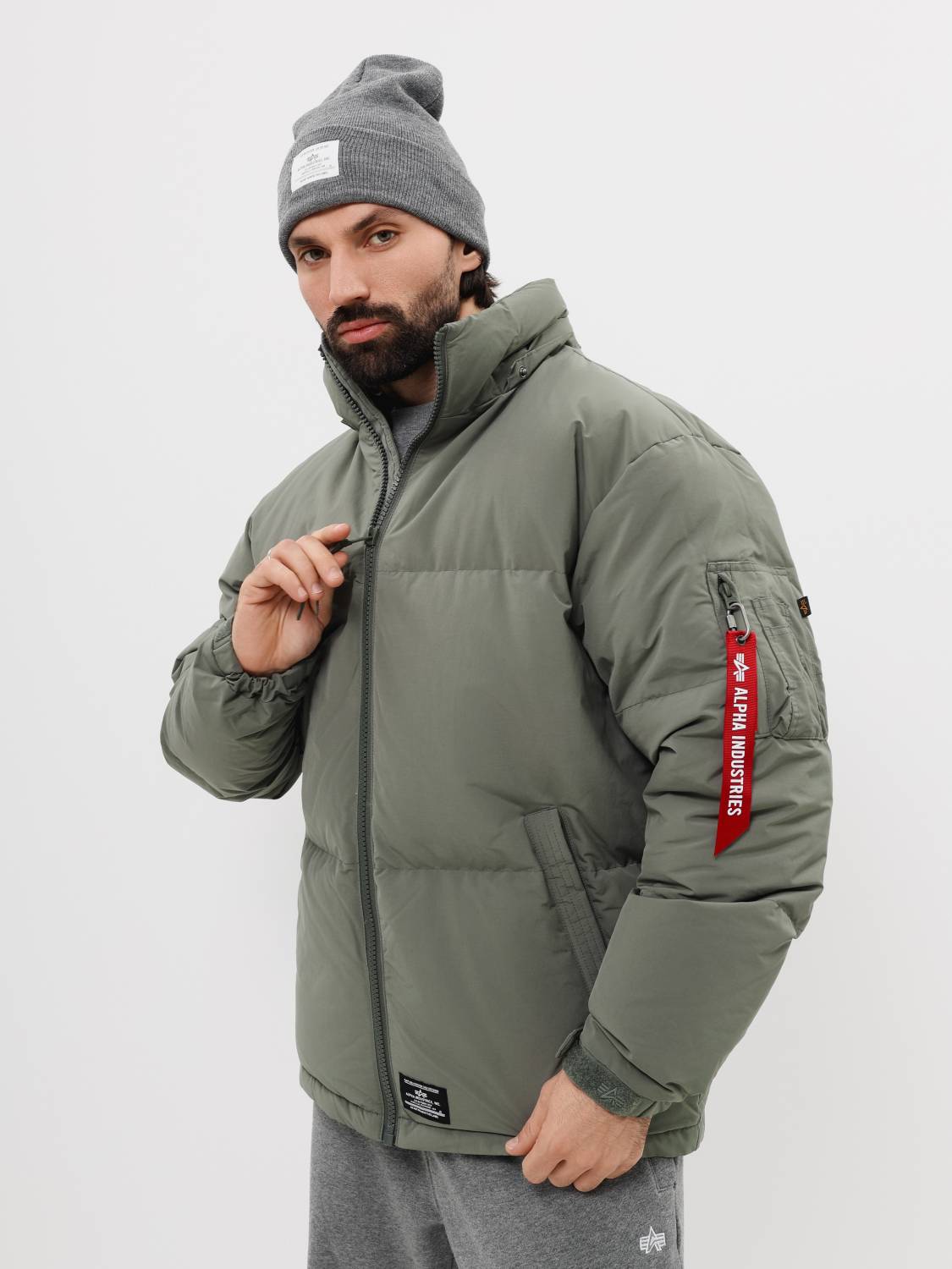 Пуховик / Парка теплая мужская "Puffer Parka" (Field Gray) Alpha Industries