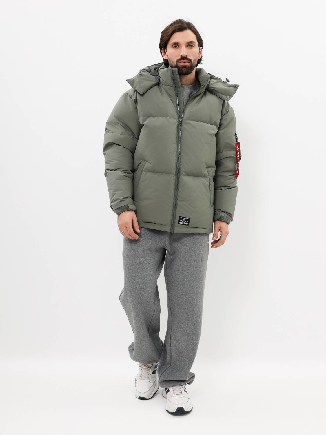 Пуховик / Парка теплая мужская "Puffer Parka" (Field Gray) Alpha Industries