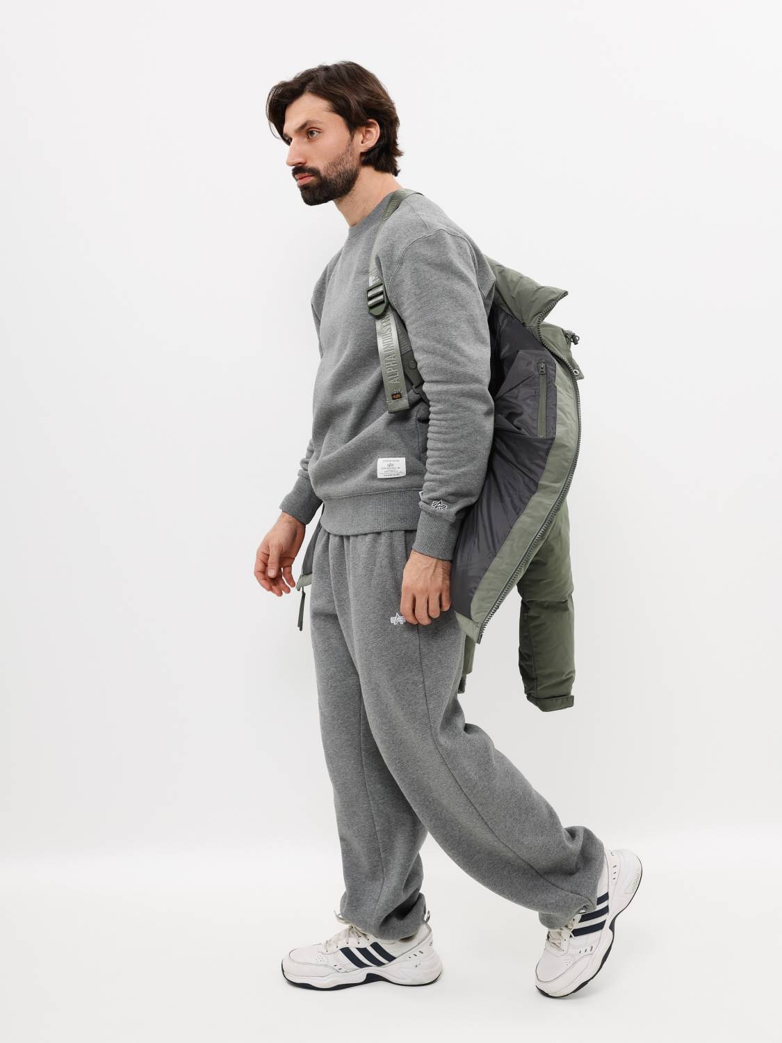 Пуховик / Парка теплая мужская "Puffer Parka" (Field Gray) Alpha Industries
