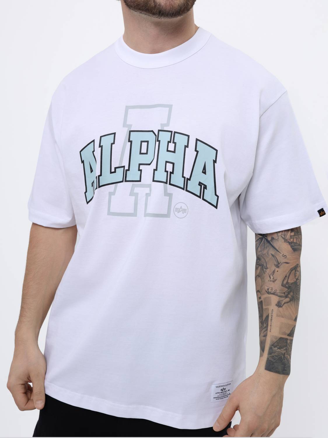 Футболка "Relaxed Collegiate A" (White) Alpha Industries