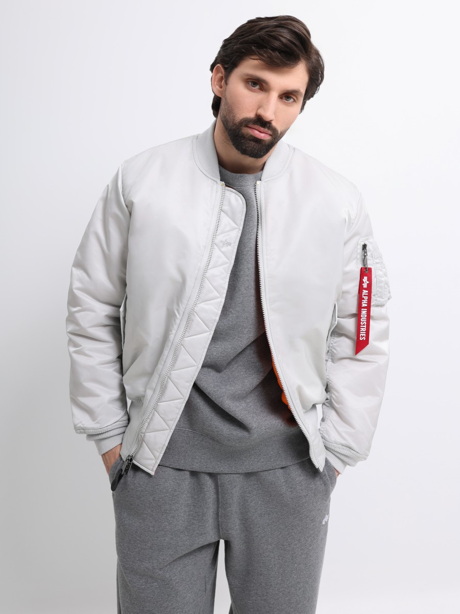 Куртка / Бомбер утепленный мужской ''MA-1'' (Light Gray) Alpha Industries