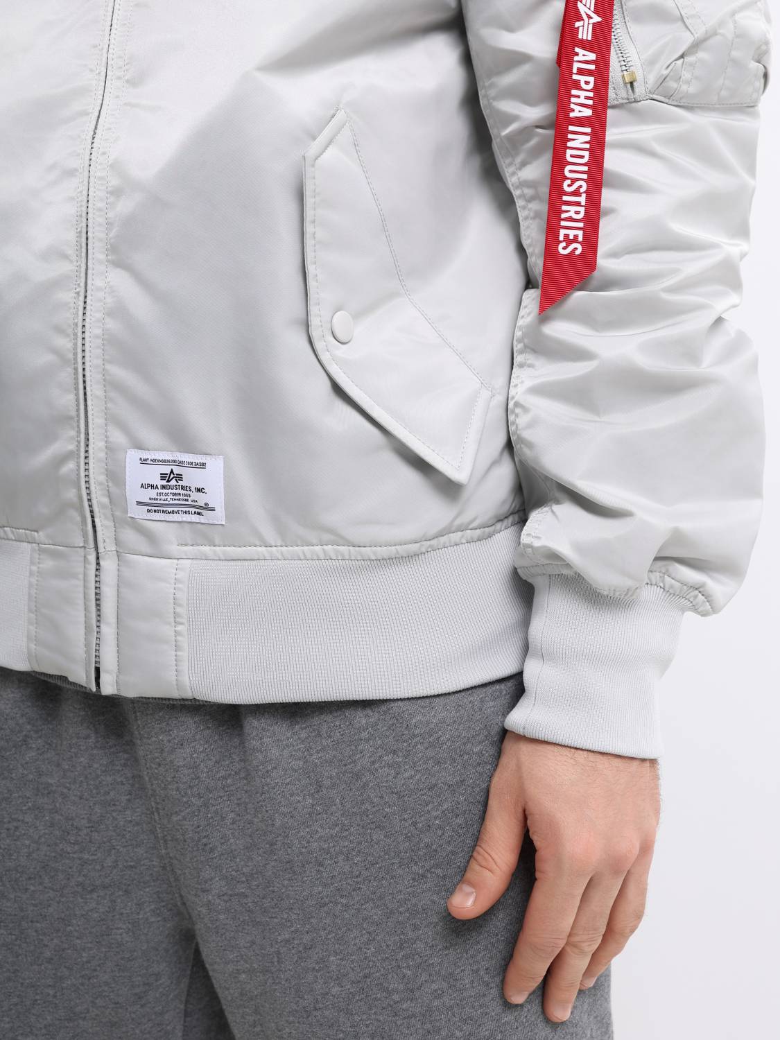Куртка / Ветровка / Бомбер мужской "L-2B Hooded Gen II" (Light Gray) Alpha Industries