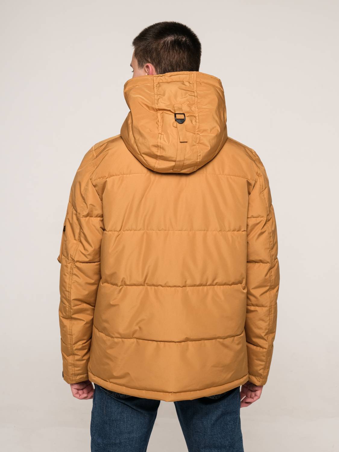 Куртка теплая мужская "Hooded Puffer" (Bronzed Brown) Alpha Industries