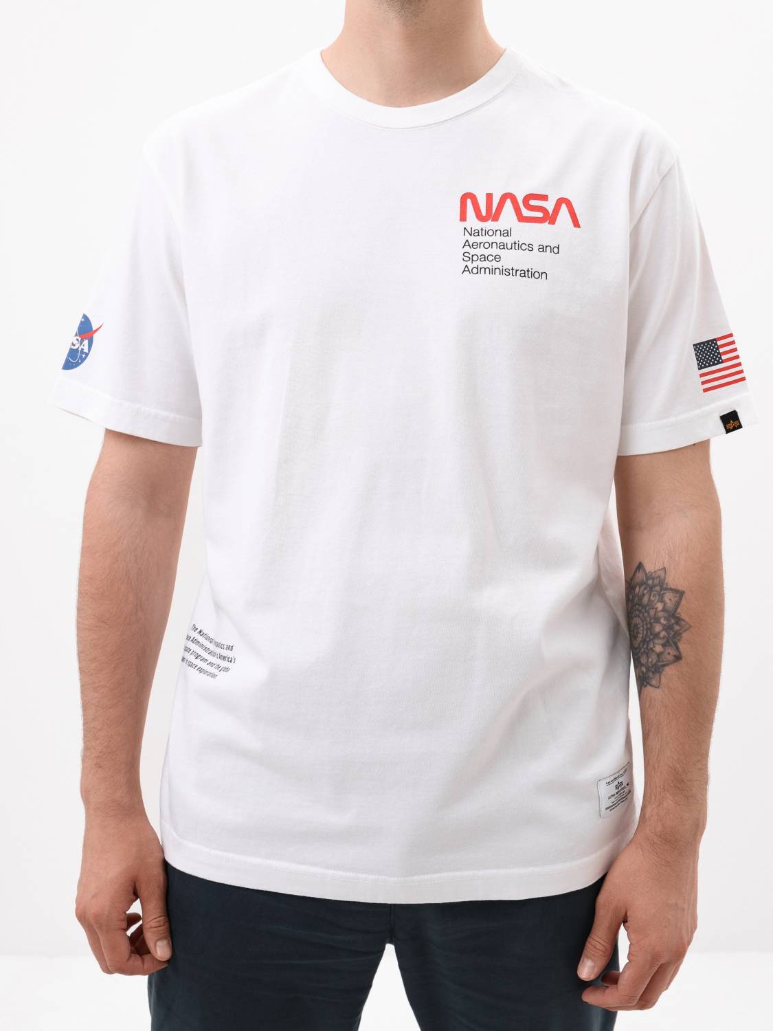 Футболка "NASA Worm Logo" (White) Alpha Industries