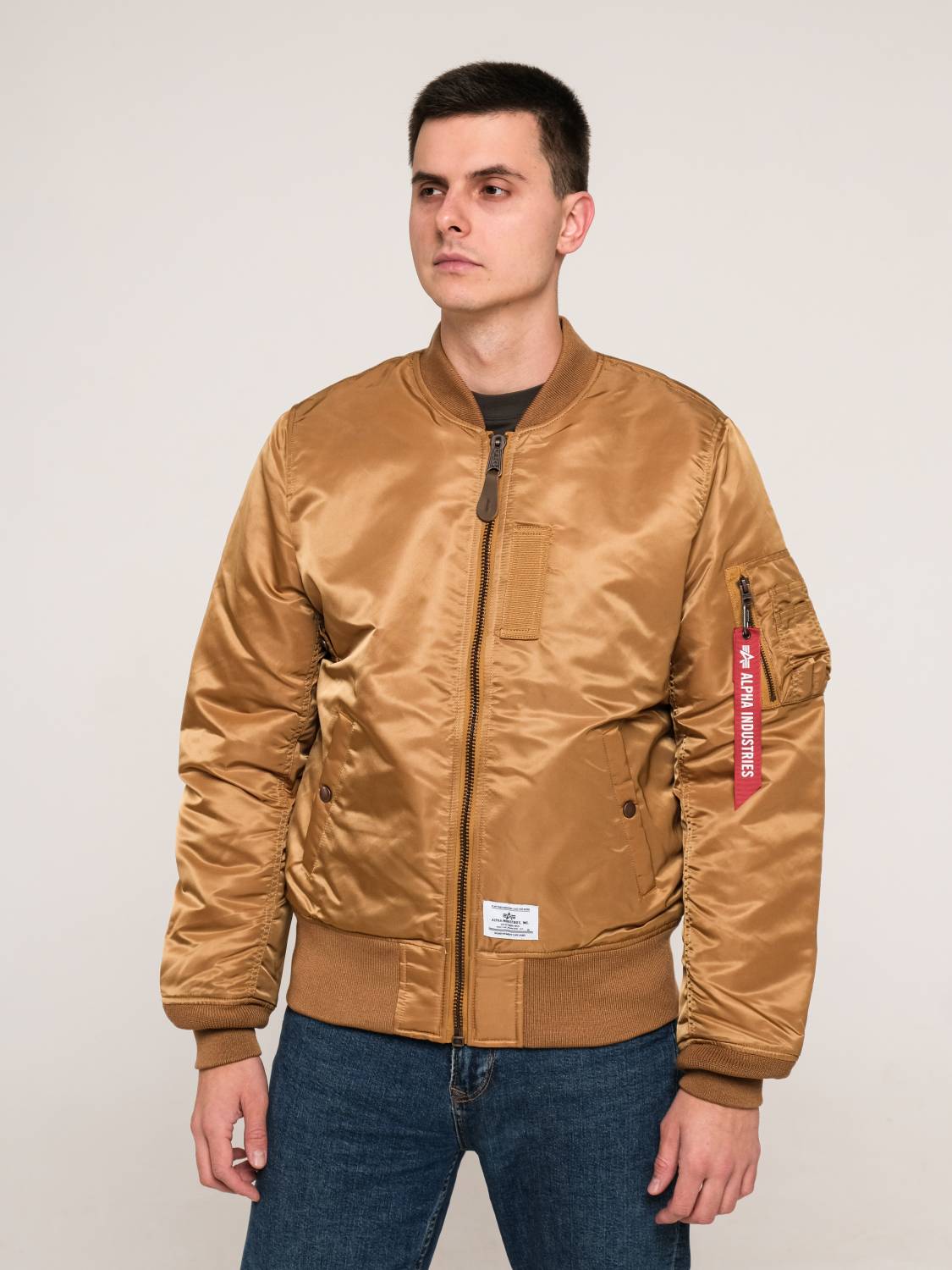 Куртка / Бомбер утепленный мужской ''MA-1 MOD'' (Bronzed Brown) Alpha Industries