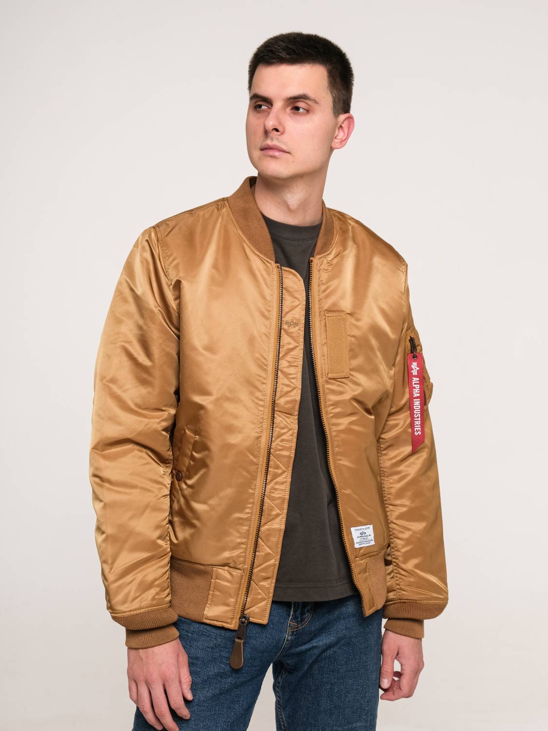 Куртка / Бомбер утепленный мужской ''MA-1 MOD'' (Bronzed Brown) Alpha Industries