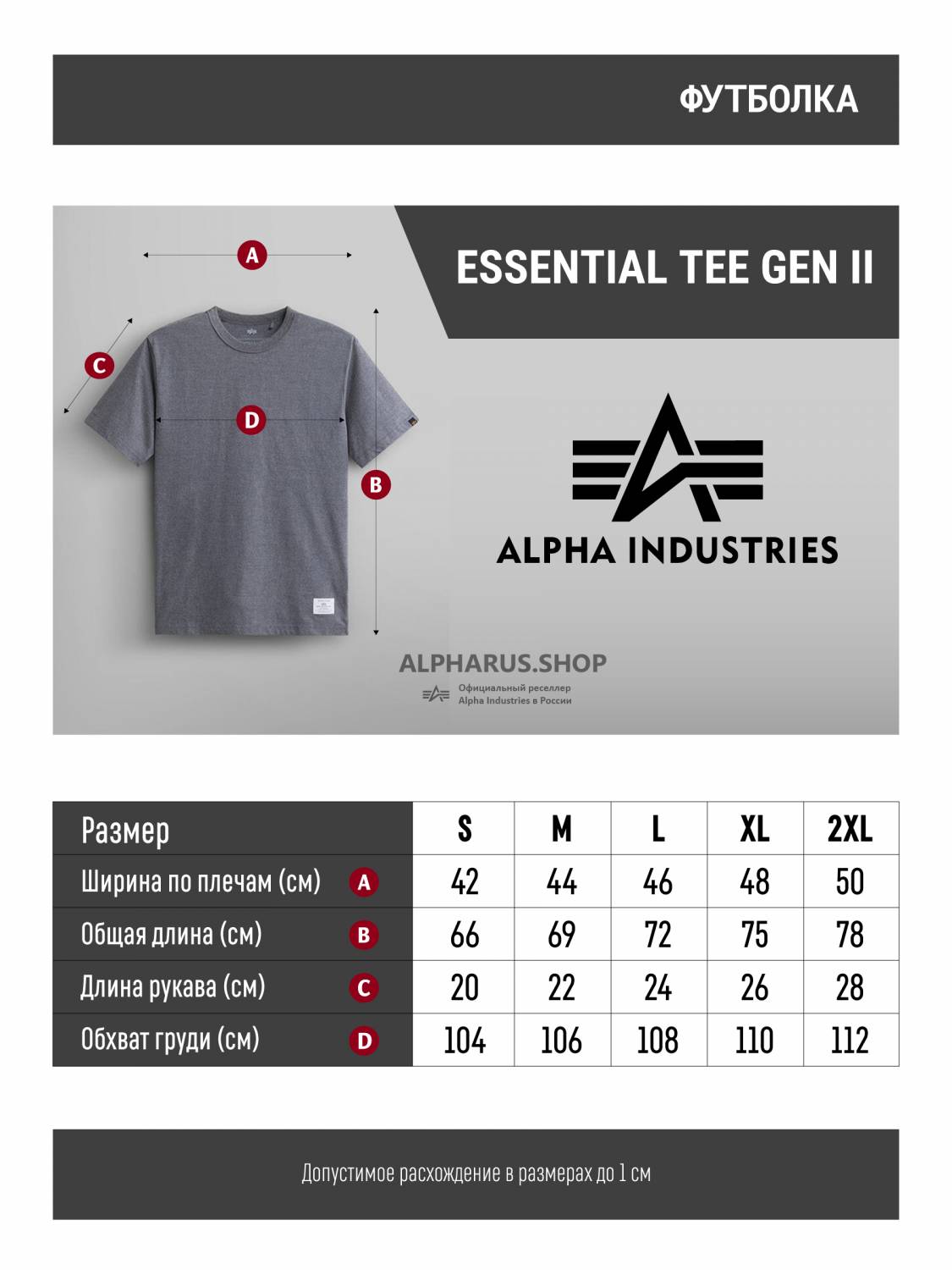 Футболка "Essential Tee Gen II" (Medium Charcoal Heather) Alpha Industries