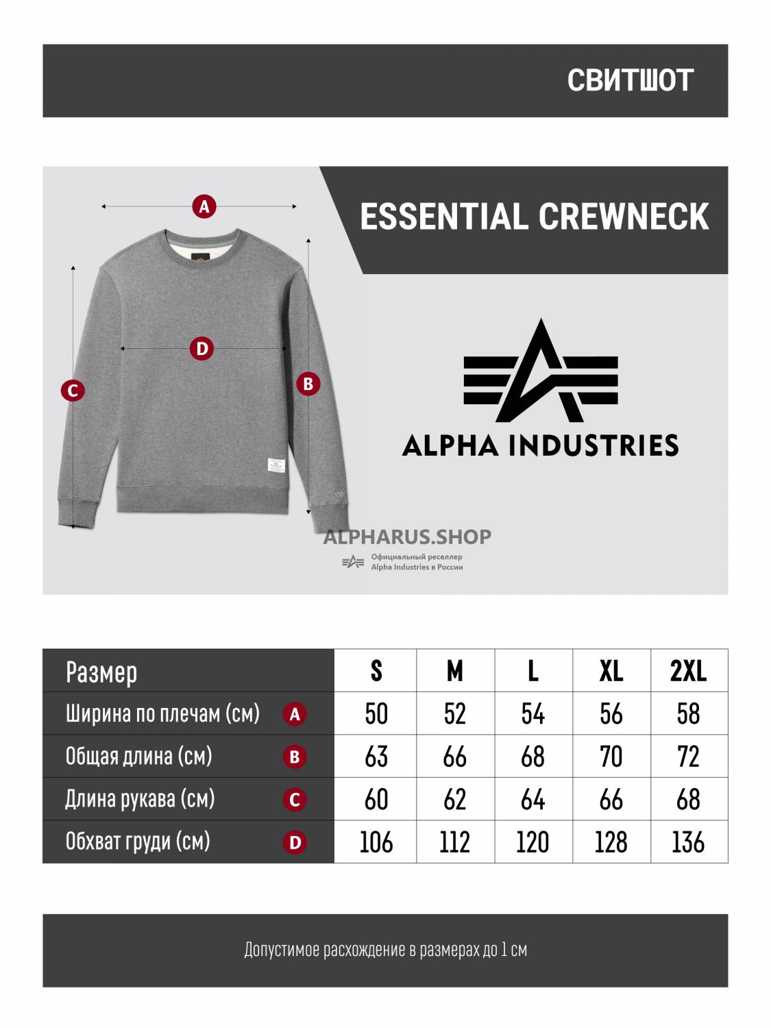 Свитшот / Толстовка "Essential Crewneck" (Medium Charcoal Heather) Alpha Industries