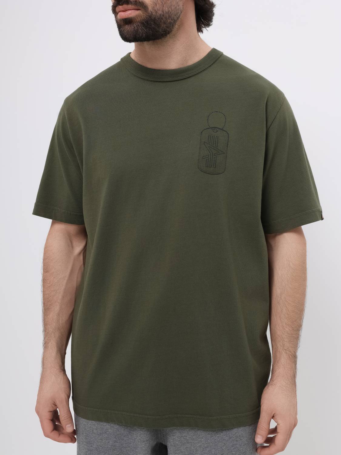 Футболка "Dog Tag" (Olive) Alpha Industries