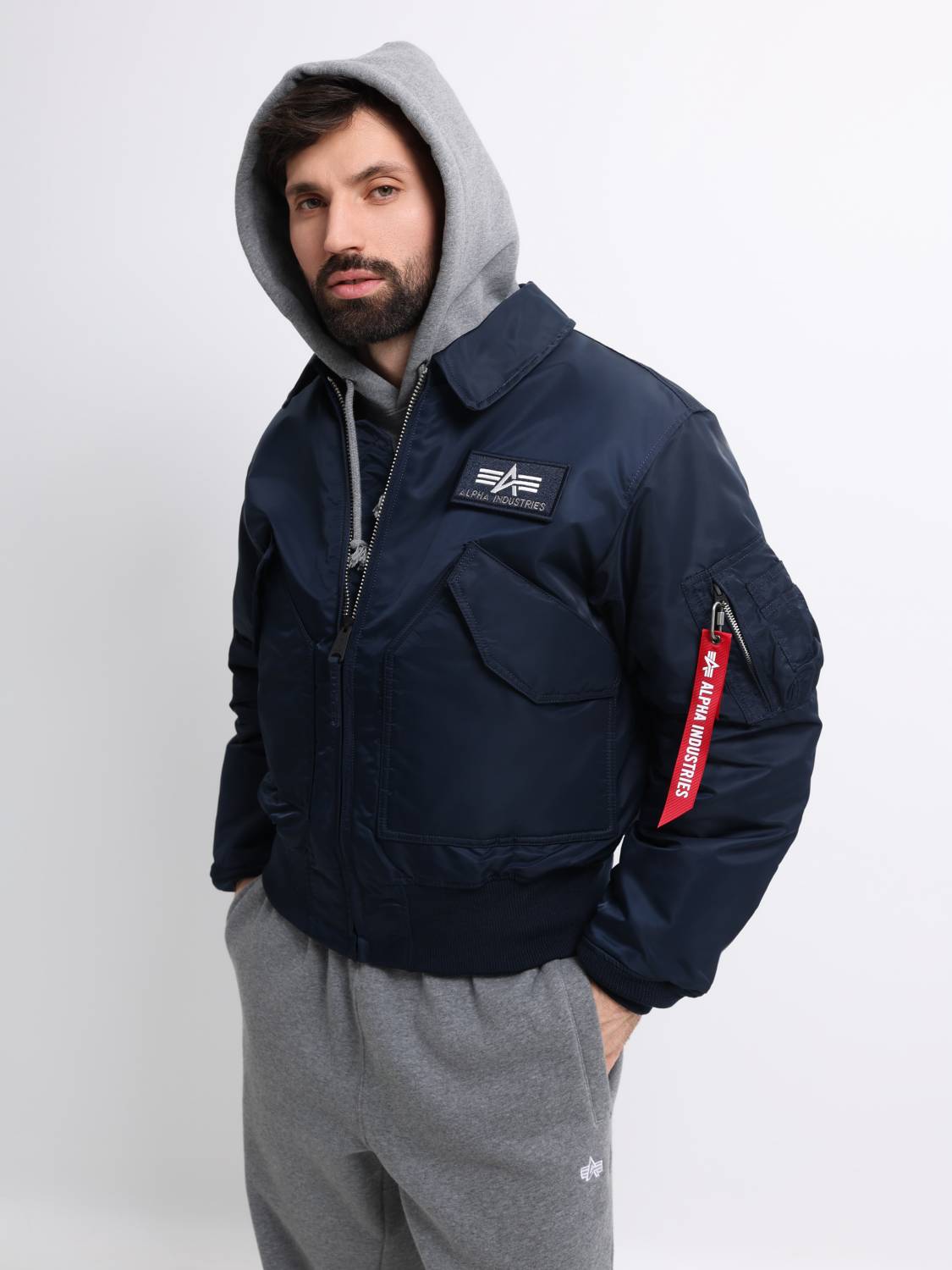 Куртка / Бомбер утепленный мужской "CWU 45/P" (Replica Blue) Alpha Industries 