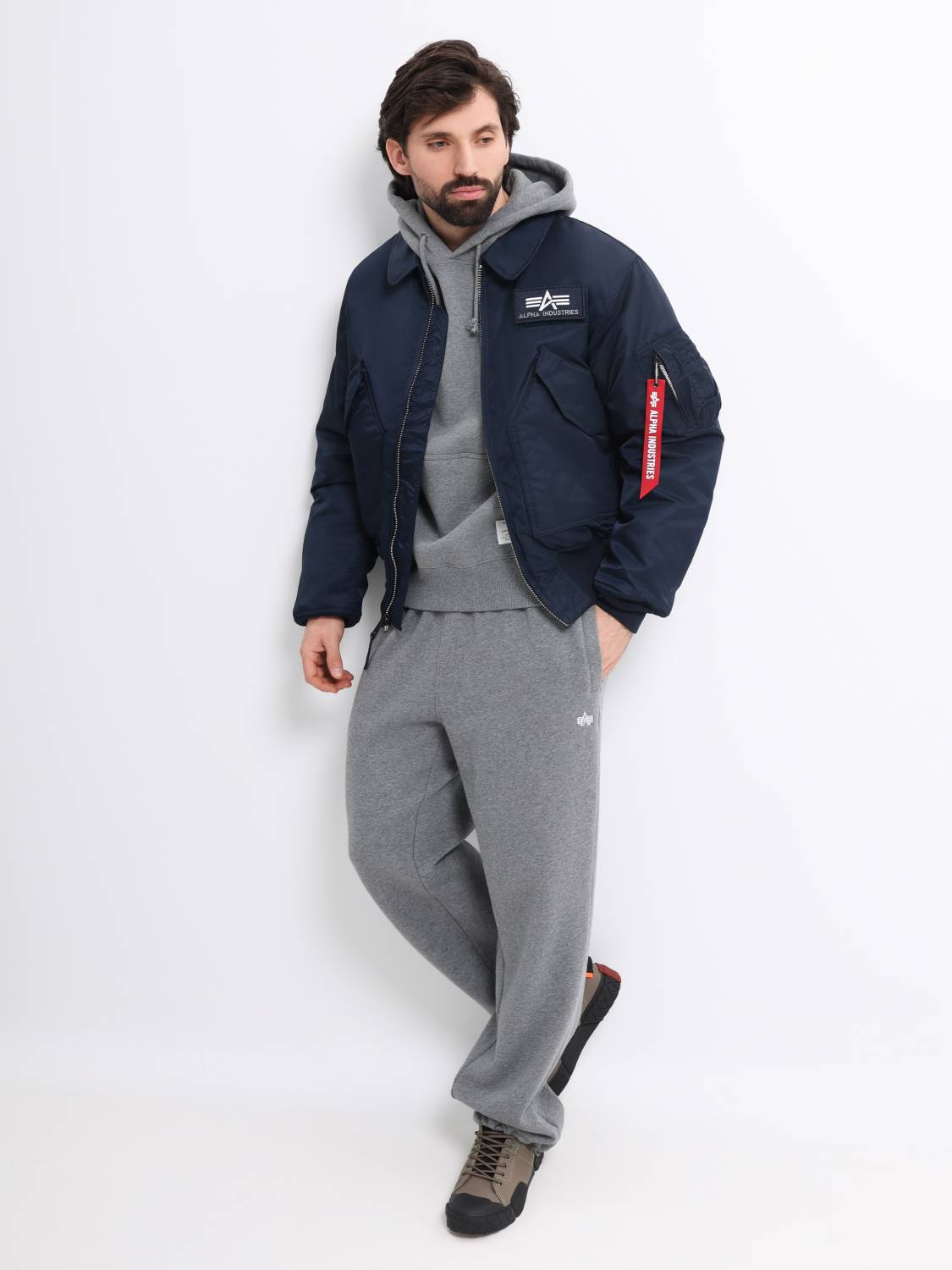 Куртка / Бомбер утепленный мужской "CWU 45/P" (Replica Blue) Alpha Industries 