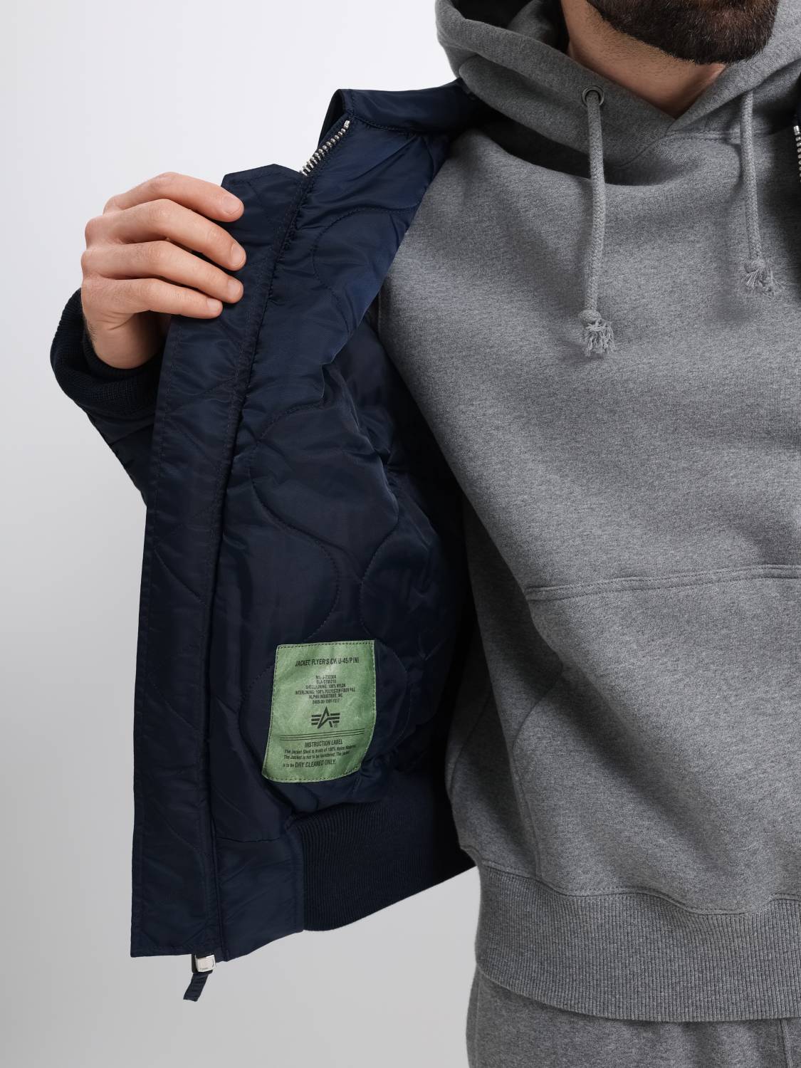 Куртка / Бомбер утепленный мужской "CWU 45/P" (Replica Blue) Alpha Industries 