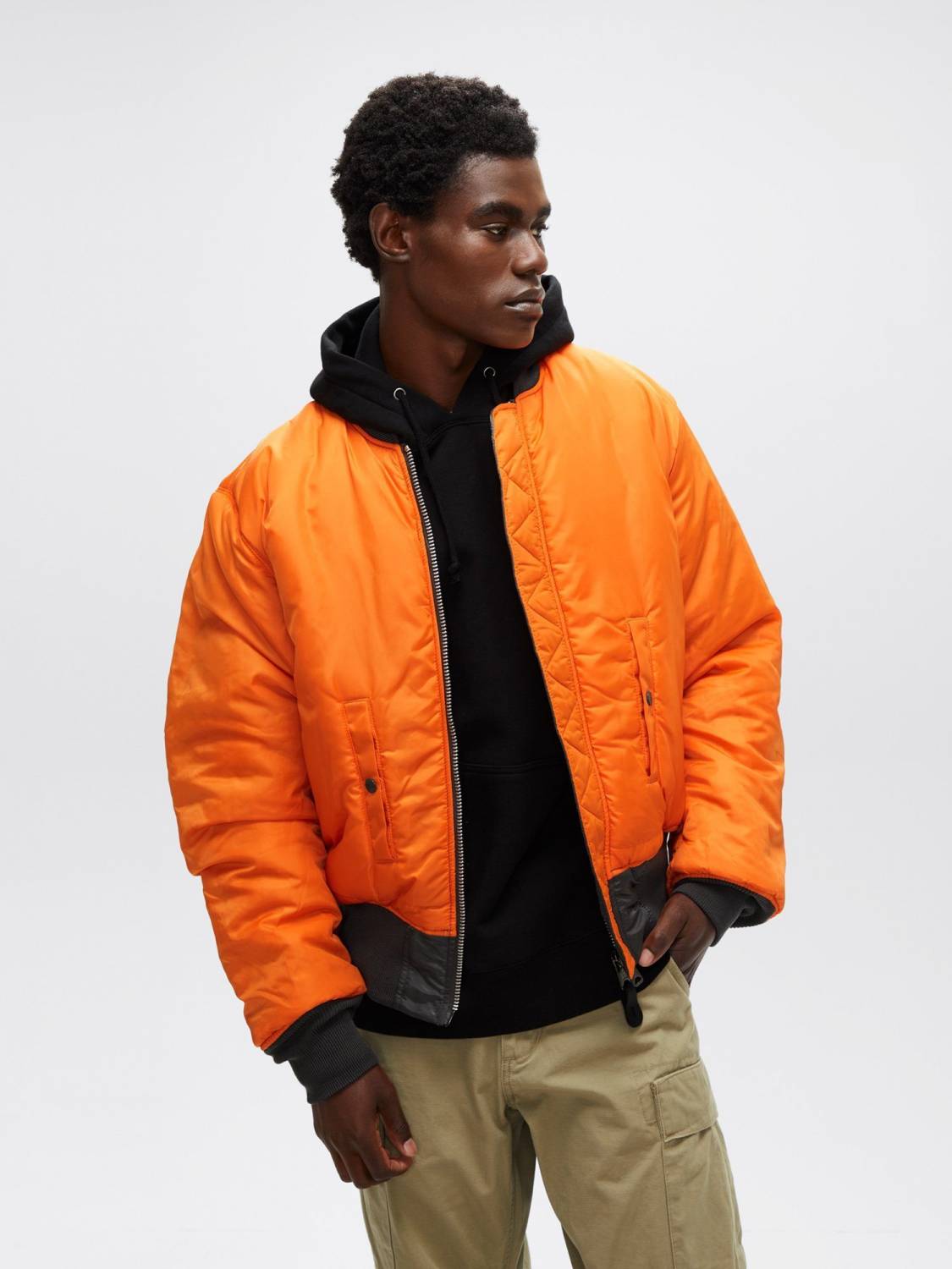 Куртка / Бомбер утепленный мужской "MA-1" (Gun Metal) Alpha Industries