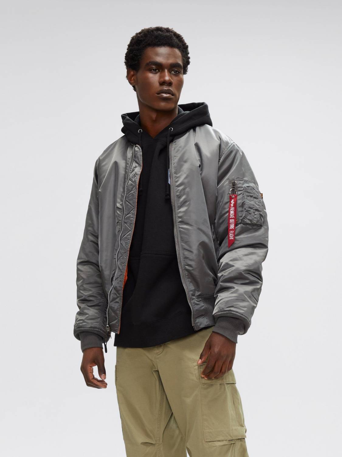 Куртка / Бомбер утепленный мужской "MA-1" (Gun Metal) Alpha Industries