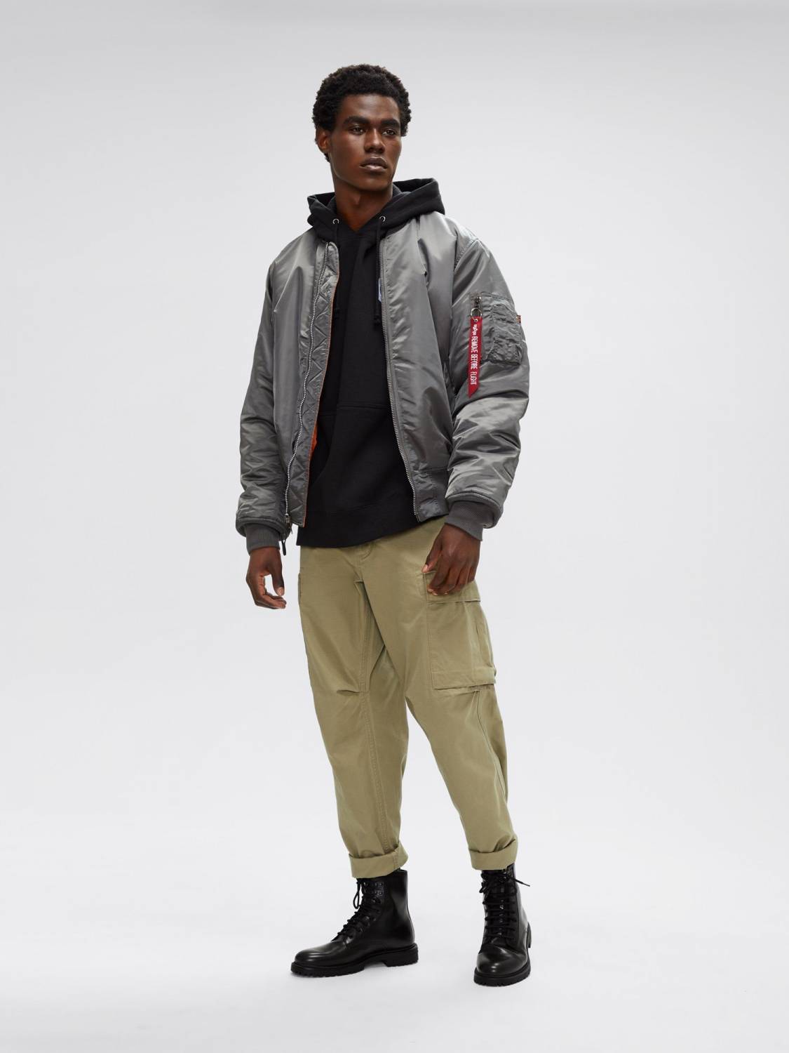 Куртка / Бомбер утепленный мужской "MA-1" (Gun Metal) Alpha Industries