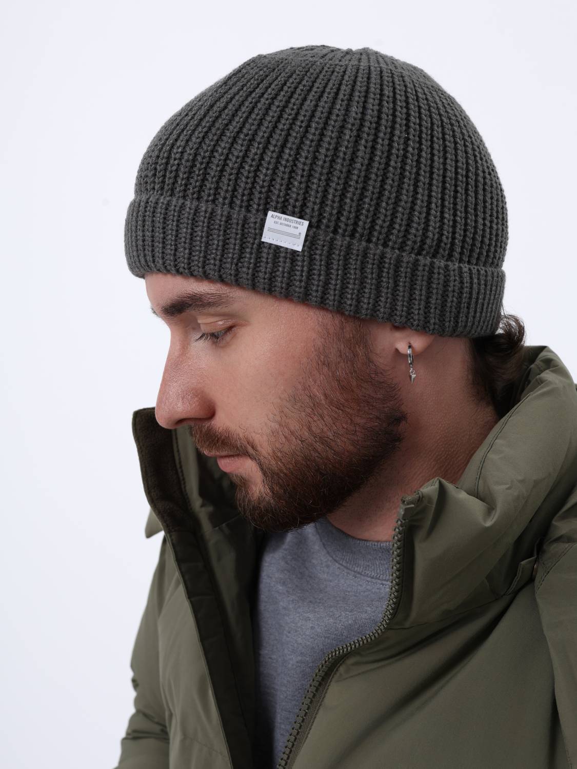 Шапка ''Essential Watch Cap" (Medium Charcoal Heather) Alpha Industries