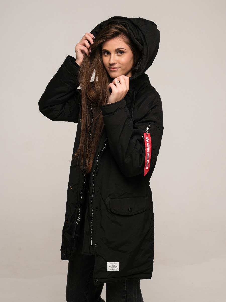 Куртка / Парка теплая женская "N-3B Altitude MOD W" (Black) Alpha Industries