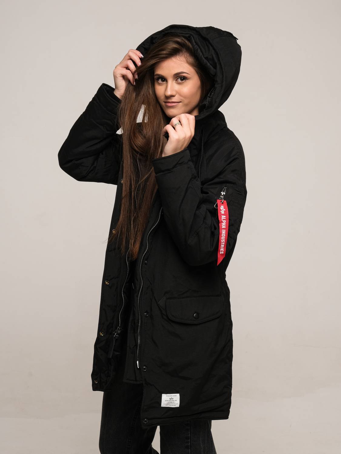 Куртка / Парка теплая женская "N-3B Altitude MOD W" (Black) Alpha Industries