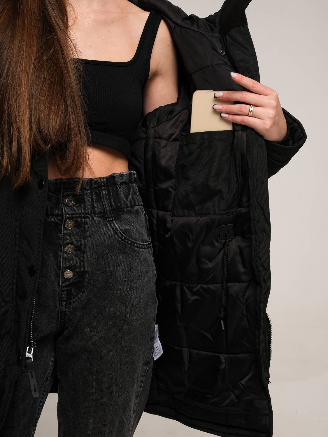 Куртка / Парка теплая женская "N-3B Altitude MOD W" (Black) Alpha Industries