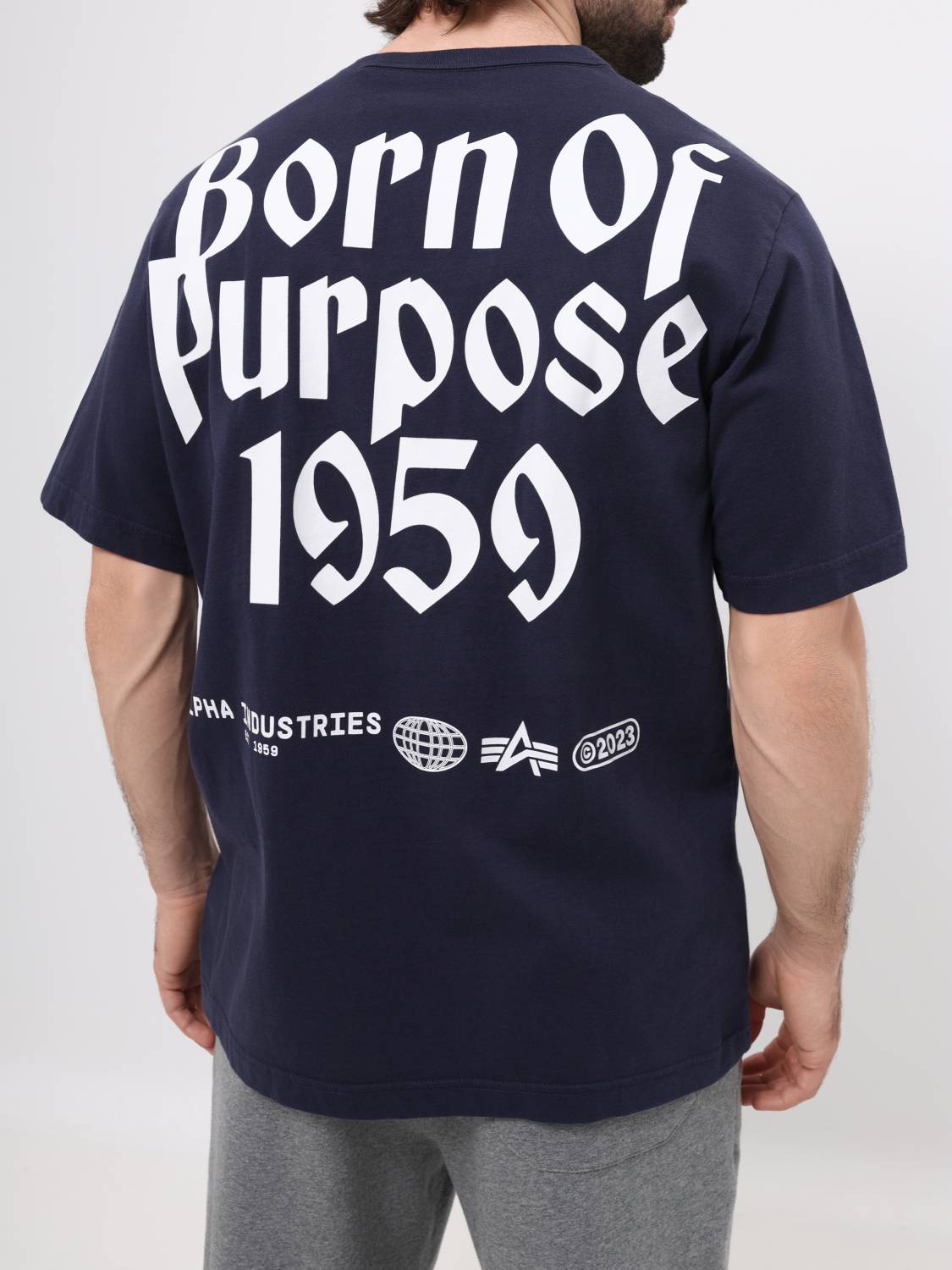 Футболка "Born Of Purpose" (Replica Blue) Alpha Industries