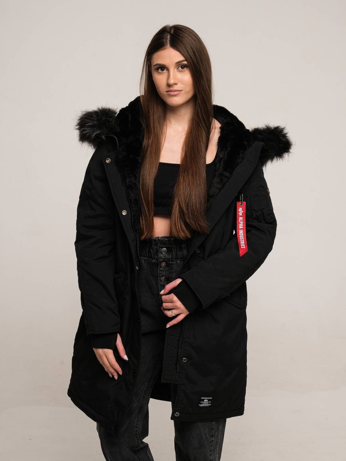 Куртка / Парка теплая женская "Elyse Gen II" (Black) Alpha Industries