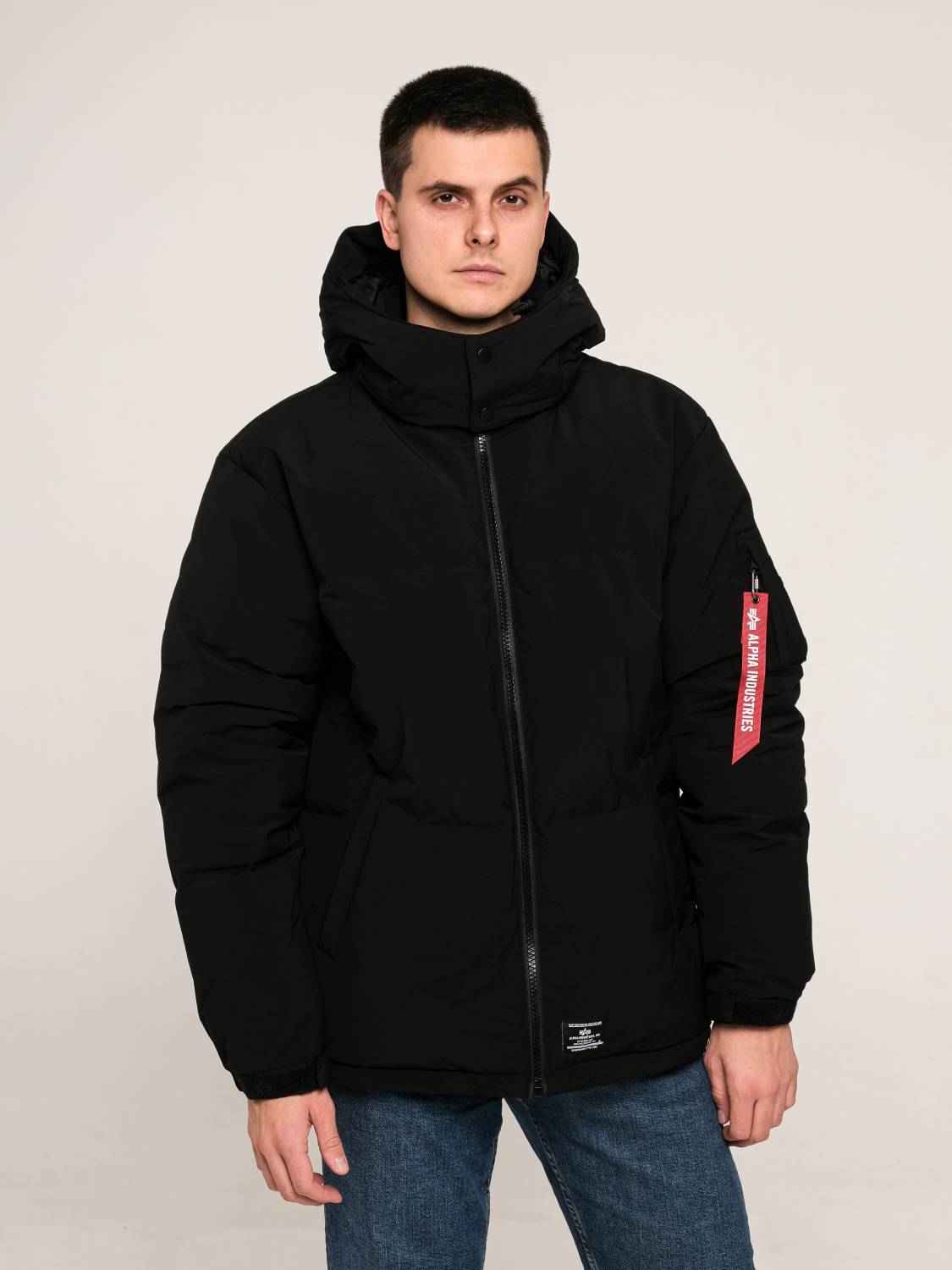 Пуховик / Парка теплая мужская "Puffer Parka" (Black) Alpha Industries