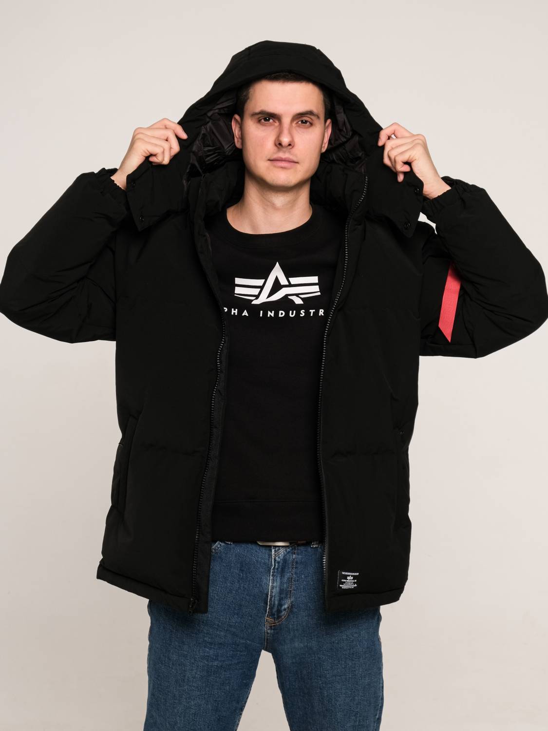 Пуховик / Парка теплая мужская "Puffer Parka" (Black) Alpha Industries
