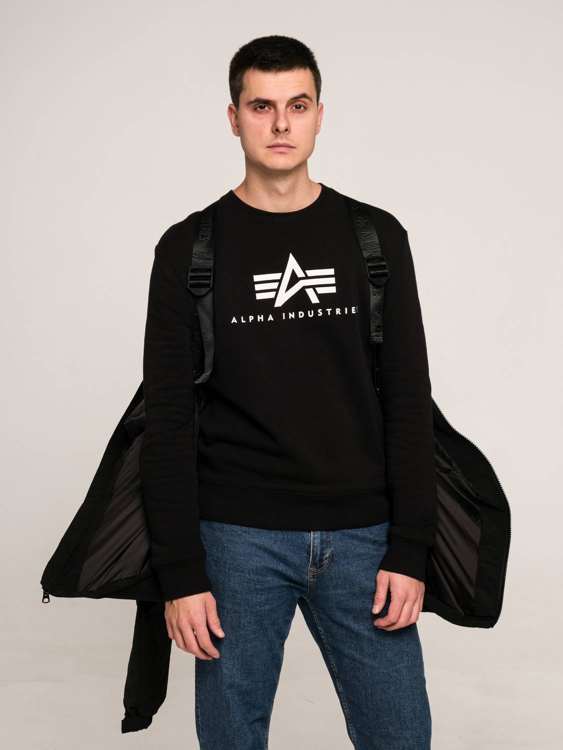 Пуховик / Парка теплая мужская "Puffer Parka" (Black) Alpha Industries