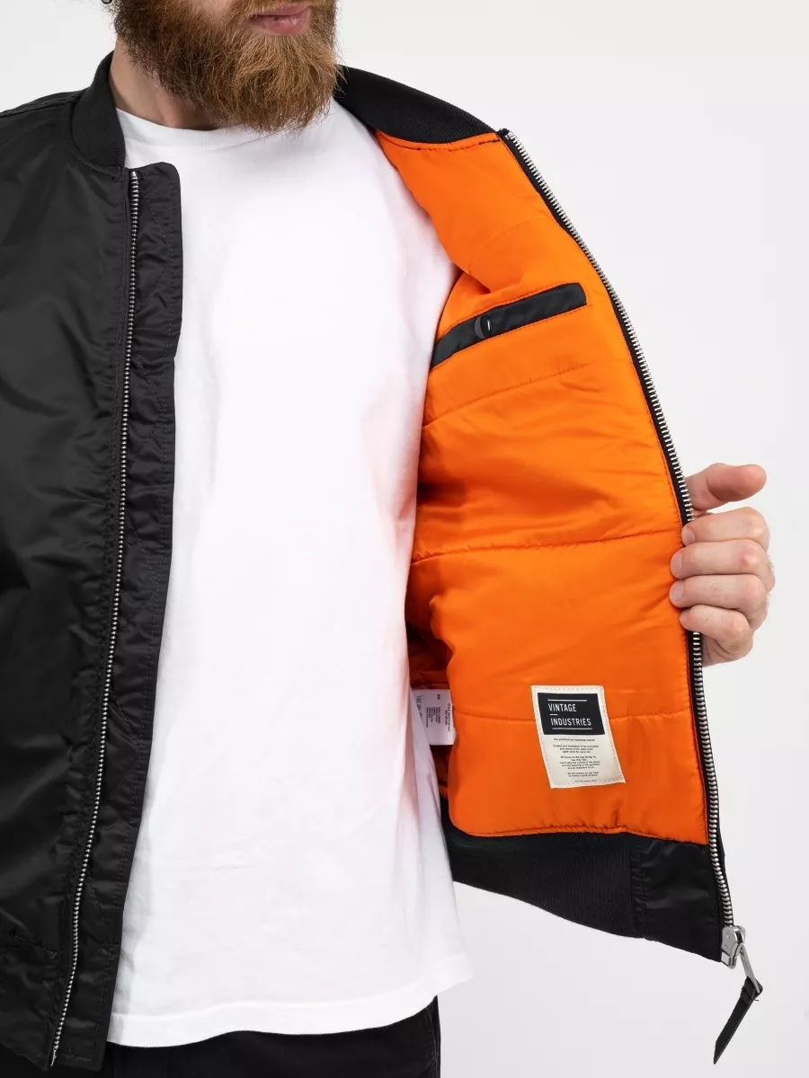 Куртка / Бомбер утепленный мужской ''Westford MA-1'' (Black) Vintage Industries