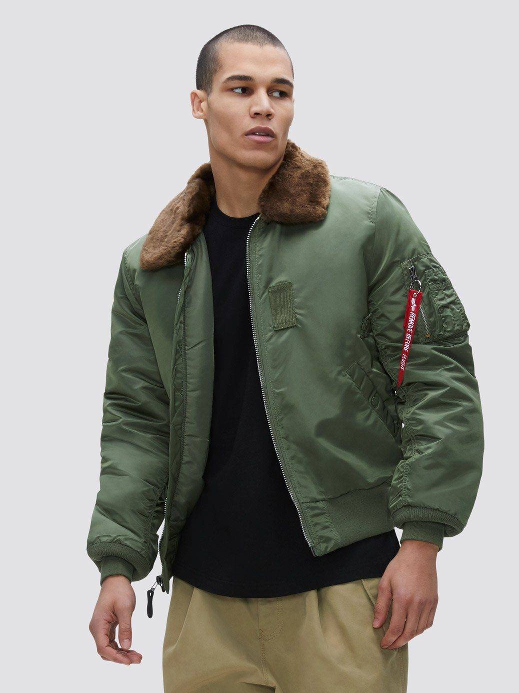 Куртка / Бомбер утепленный мужской ''B-15 Slim Fit'' (Sage Green) Alpha Industries  