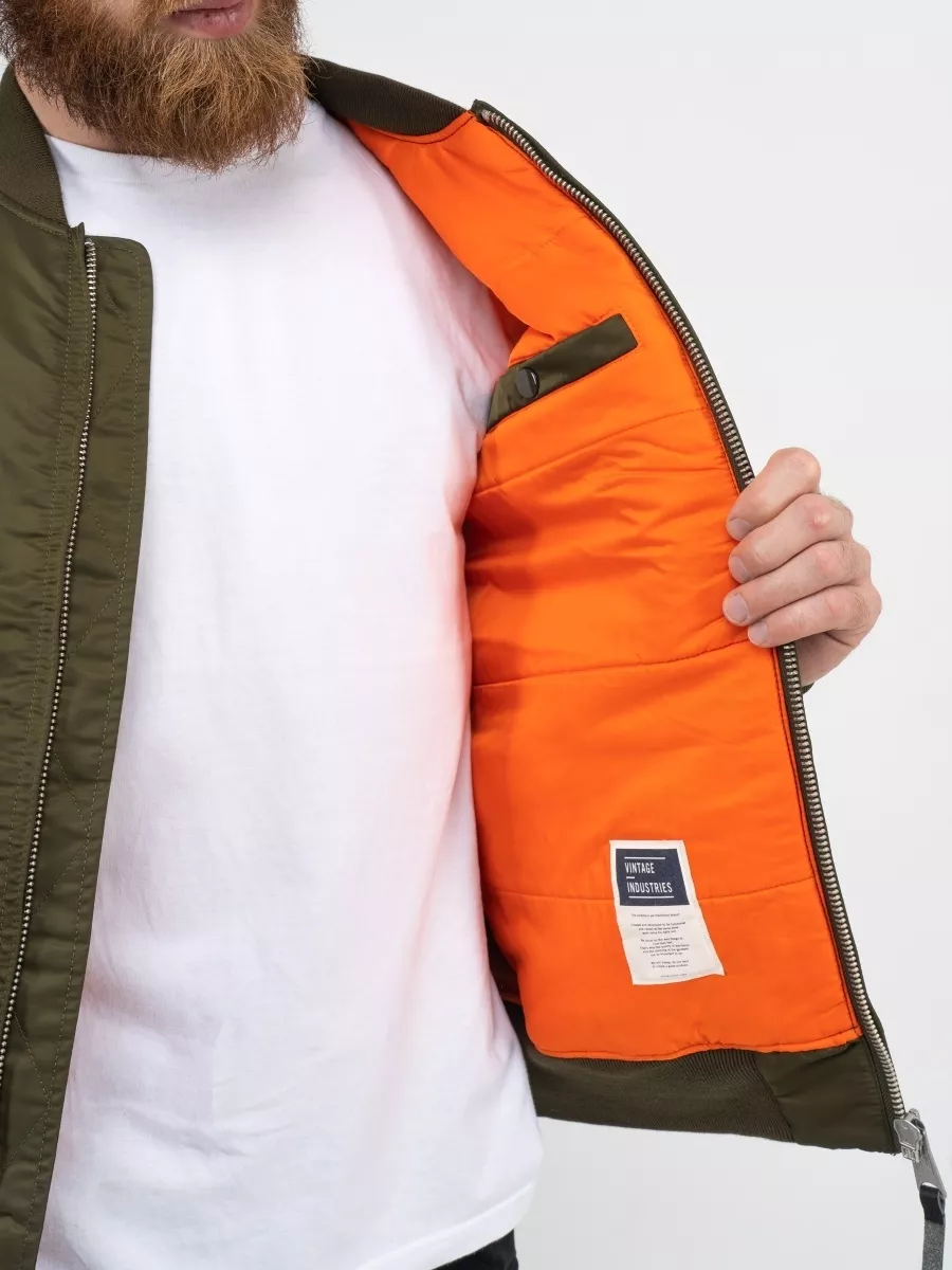Куртка / Бомбер утепленный мужской ''Westford MA-1'' (Olive Drab) Vintage Industries Куртка / Бомбер утепленный мужской ''Westford MA-1'' (Olive Drab) Vintage Industries