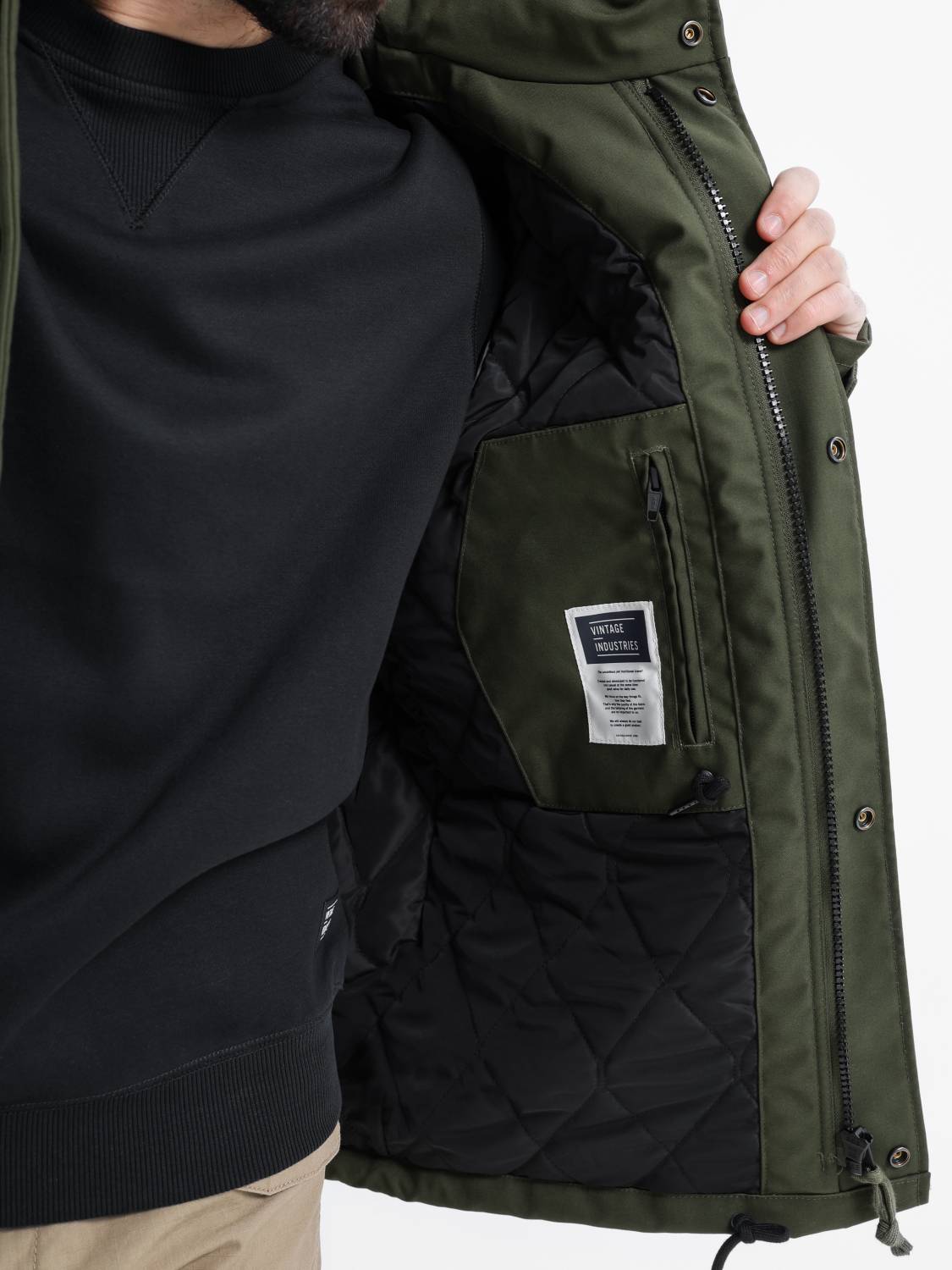 Куртка утепленная мужская "Brent" (Dark Olive) Vintage Industries
