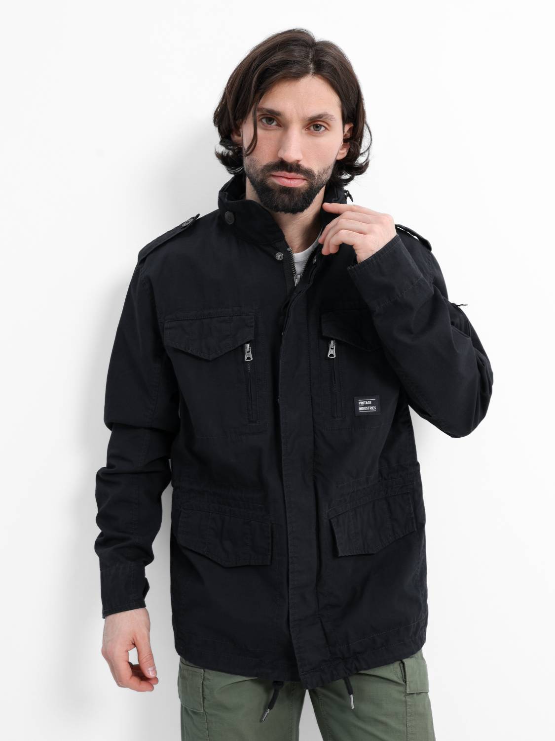 Куртка / Ветровка мужская "Cranford" (Black) Vintage Industries