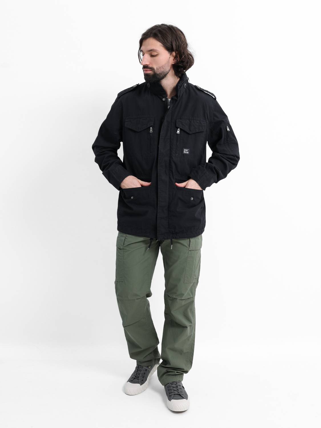 Куртка / Ветровка мужская "Cranford" (Black) Vintage Industries