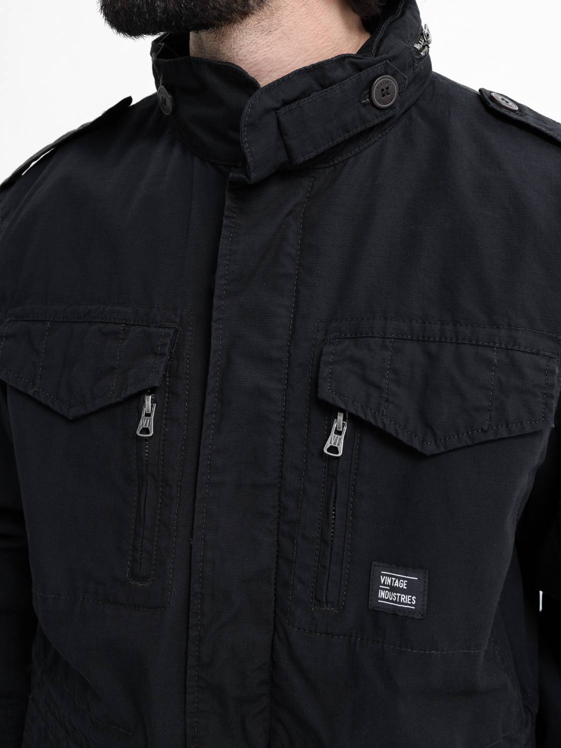 Куртка / Ветровка мужская "Cranford" (Black) Vintage Industries