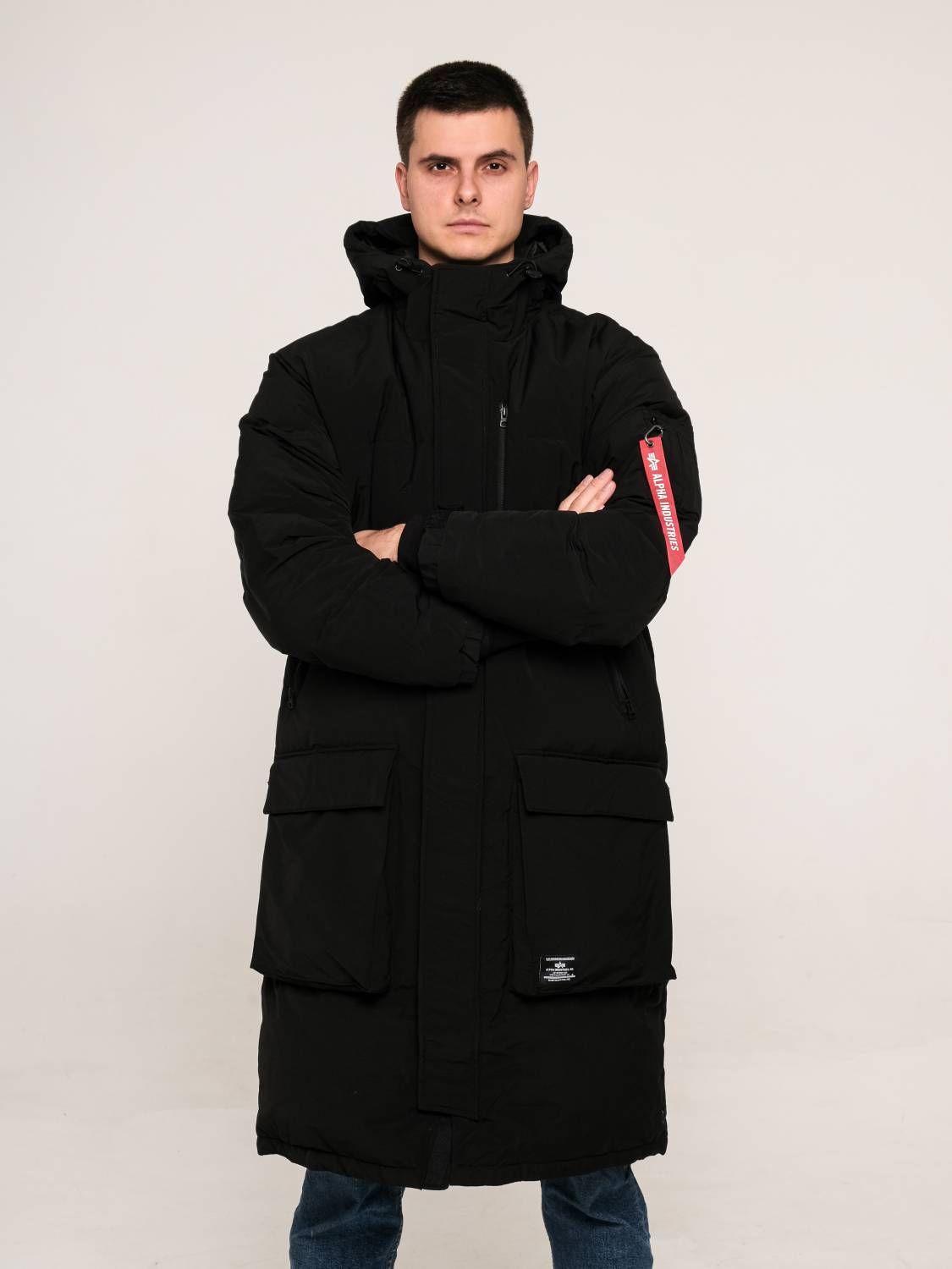 Пуховик / Парка теплая длинная мужская "Long Puffer Parka" (Black) Alpha Industries
