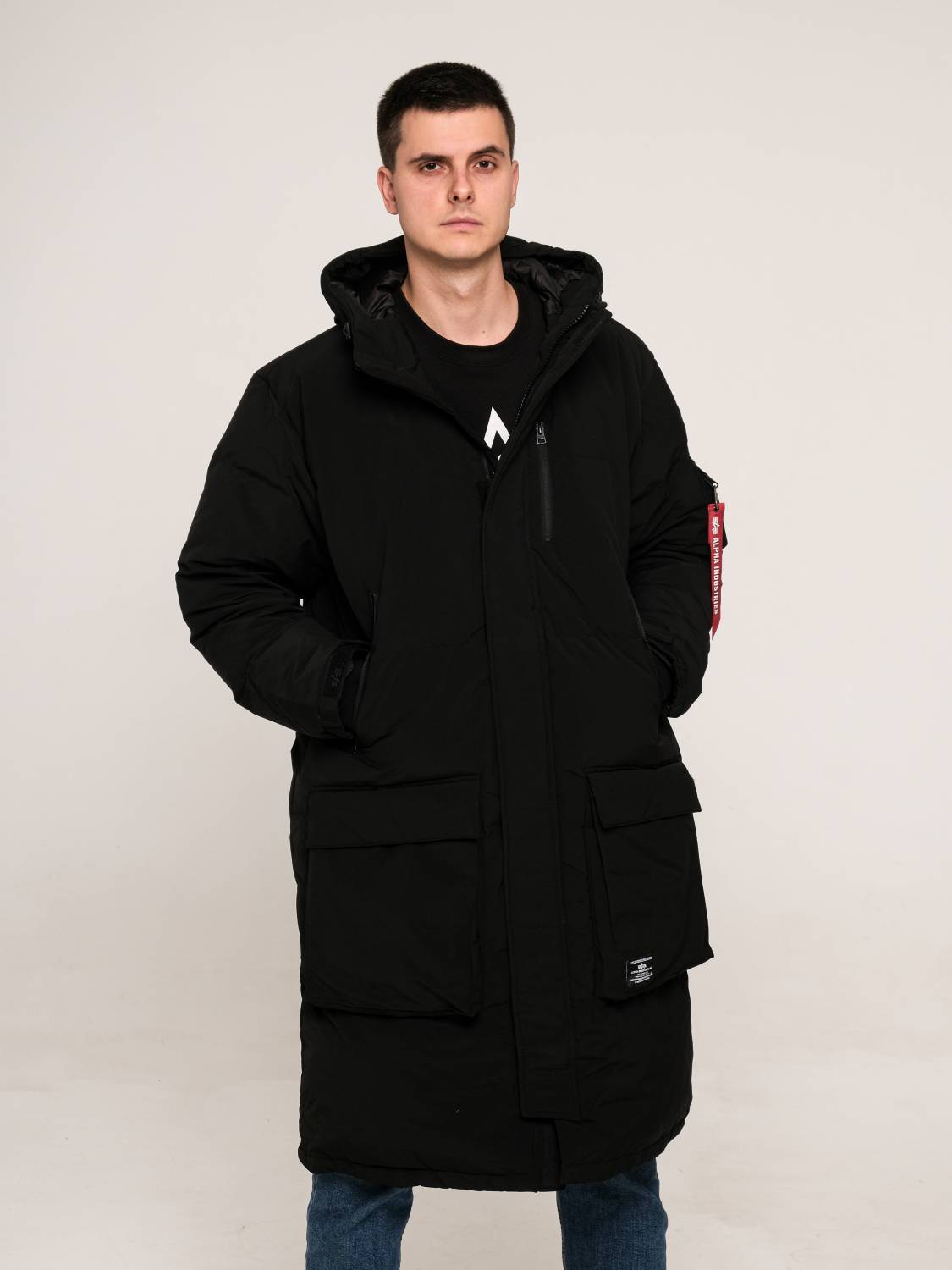 Пуховик / Парка теплая длинная мужская "Long Puffer Parka" (Black) Alpha Industries