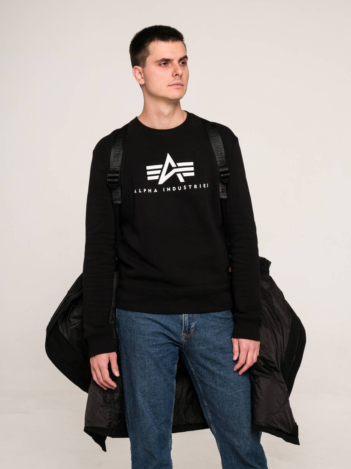Пуховик / Парка теплая длинная мужская "Long Puffer Parka" (Black) Alpha Industries