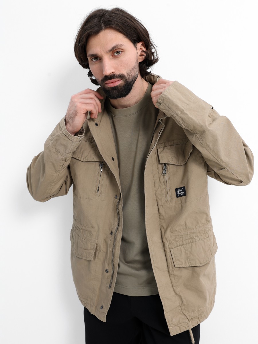 Куртка / Ветровка мужская "Cranford" (Dark Khaki) Vintage Industries