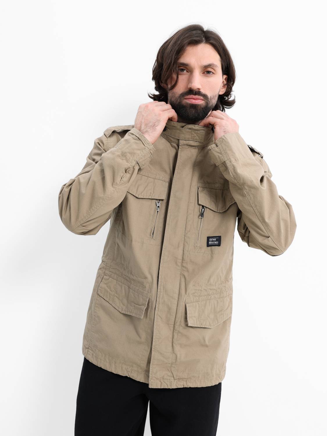 Куртка / Ветровка мужская "Cranford" (Dark Khaki) Vintage Industries