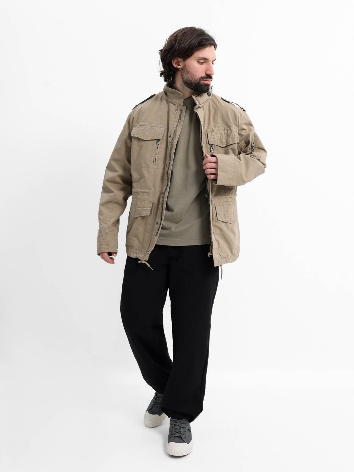 Куртка / Ветровка мужская "Cranford" (Dark Khaki) Vintage Industries