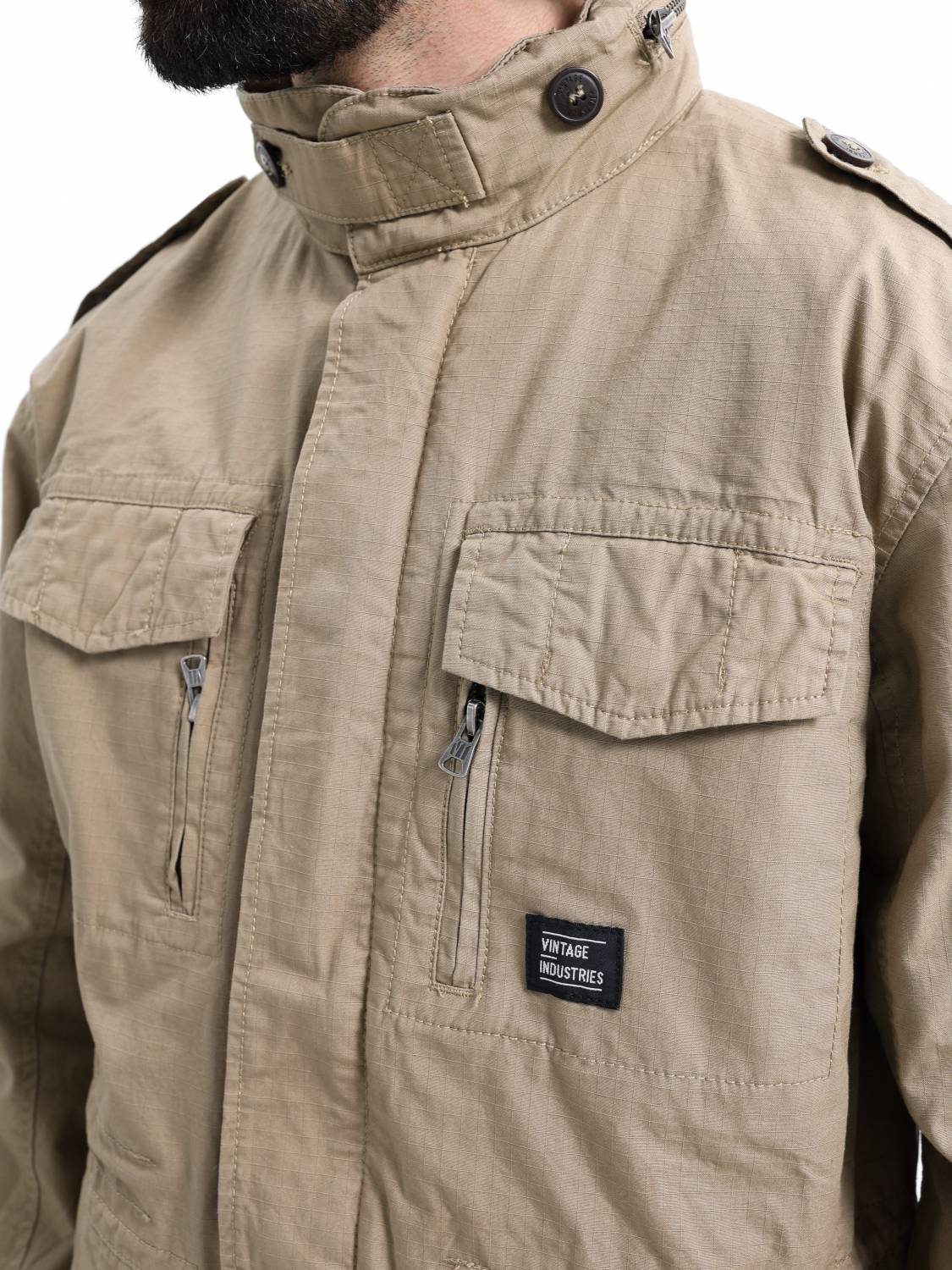 Куртка / Ветровка мужская "Cranford" (Dark Khaki) Vintage Industries